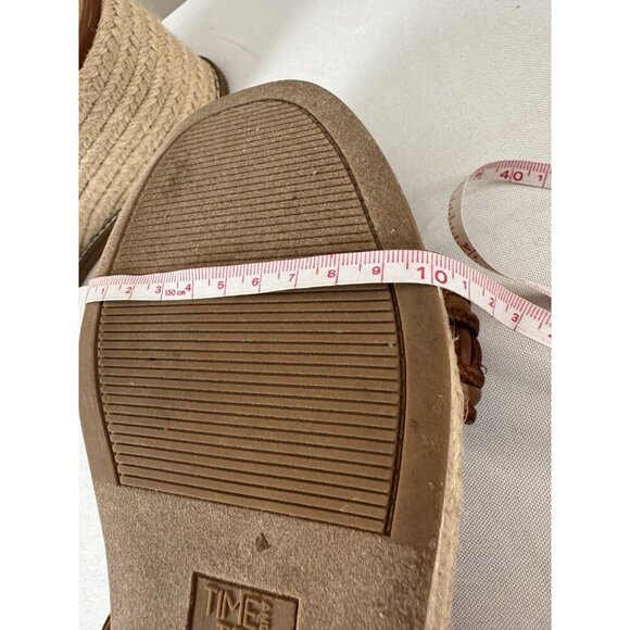 Y2K Brown Platform Sandals 10 Braided Strap Chunky Heel Boho Indie Coastal - Picture 15 of 15